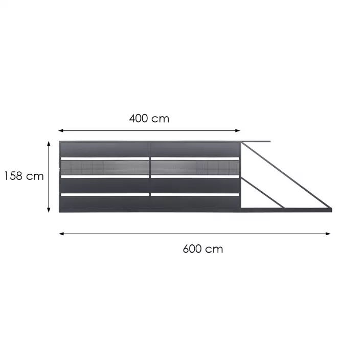 Brama Przesuwna Neapol 4x1,58 prawa ZN RAL 7016
