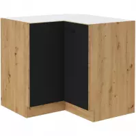 Szafka Kuchenna Modena Czarny/Dąb Artisan 90x90 Nd 2f Bb