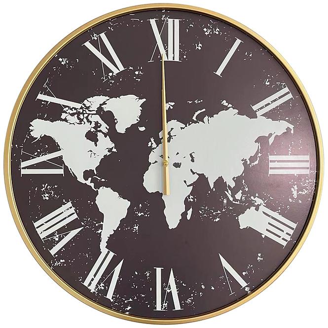 Zegar ścienny mapa świata 70x70x4cm