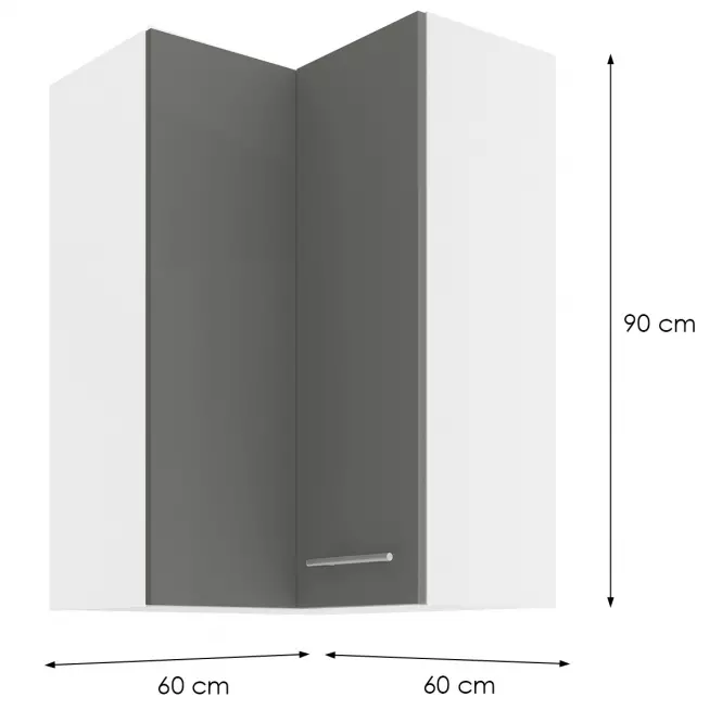Szafka kuchenna LARA GREY 60X60 GN-90 2F (90°),2
