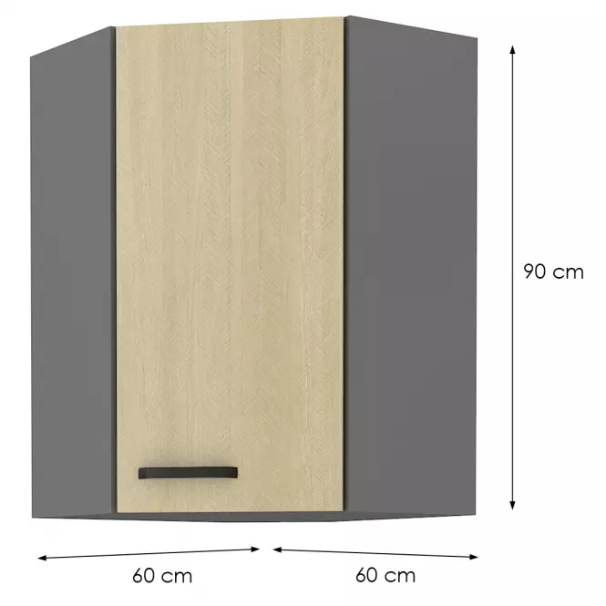 Szafka kuchenna SCANDI JODEŁKA/ANTRACYT 60X60 GN-90 1F (45°)