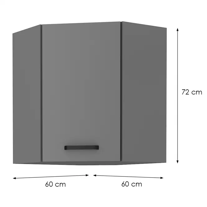 Szafka kuchenna NESSA ANTRACYT 60X60 GN-72 2F (45°)