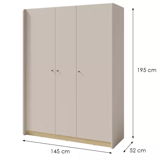 Szafa Alessio AE1 3D Beż /Dąb