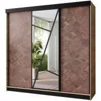 Szafa Vena 250 dąb craft złoty + art deco