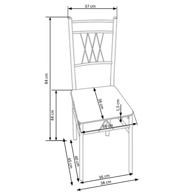 Komplet stół Faust + 4 krzesła mdf/stal – sonoma