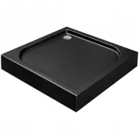 Brodzik kwadratowy Oskar Stone Effect New 80x80 czarny