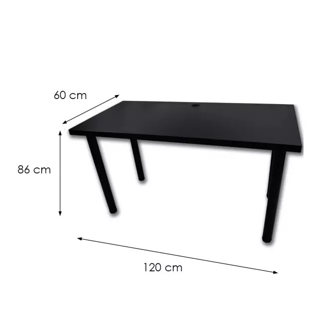 Biurko Gamingowe Low Czarne 120x60x2.8 Model 2
