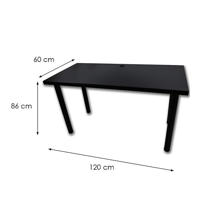 Biurko Gamingowe Low Czarne 120x60x2.8 Model 2