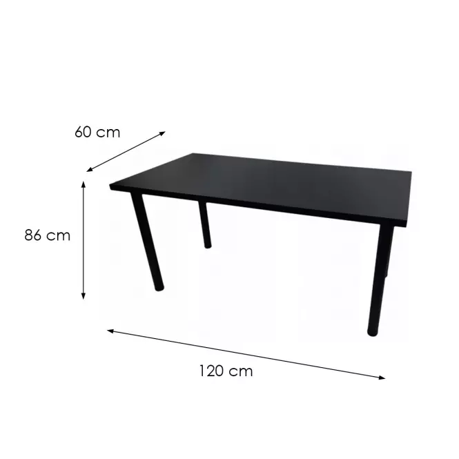 Biurko Gamingowe Top Czarne 120x60x2.8 Model 0,3