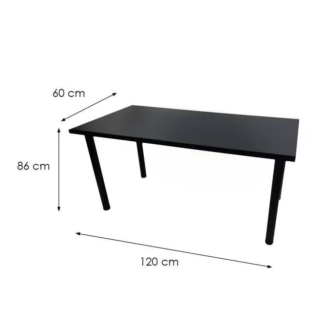 Biurko Gamingowe Top Czarne 120x60x2.8 Model 1
