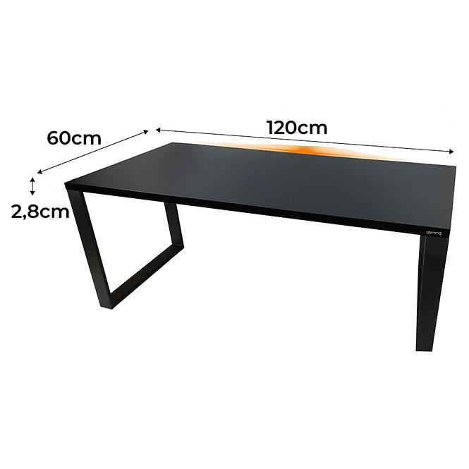Biurko Gamingowe Top Loft Czarne 120x60x2.8 Model 1