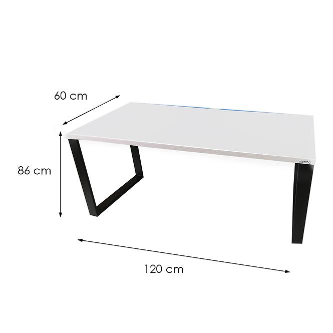 Biurko Gamingowe Top Loft Białe 120x60x2.8 Model 1