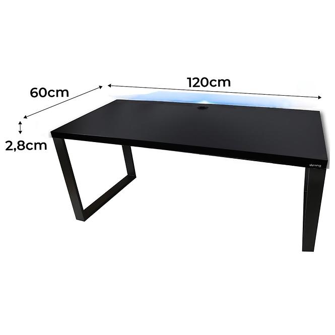 Biurko Gamingowe Low Loft Czarne 120x60x2.8 Model 2