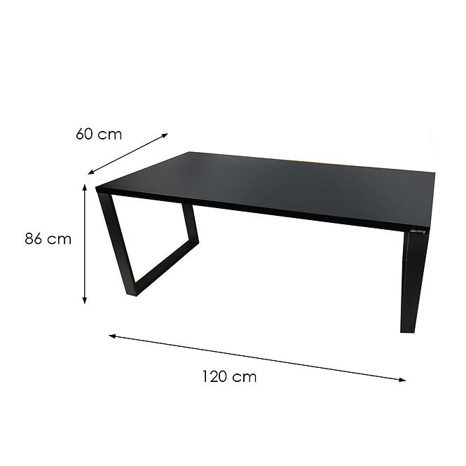 Biurko Gamingowe Low Loft Czarne 120x60x2.8 Model 1