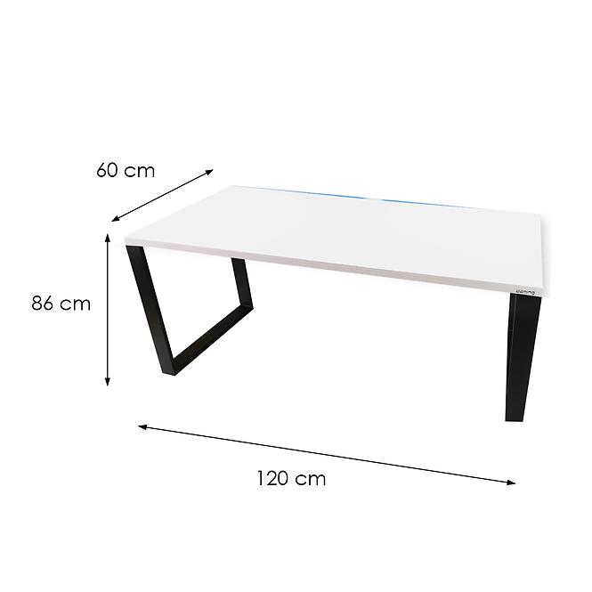Biurko Gamingowe Low Loft Białe 120x60x2.8 Model 1