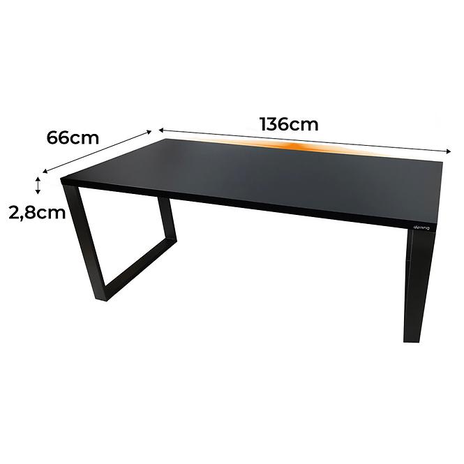 Biurko Gamingowe Top Loft Czarne 136x66x2.8 Model 1