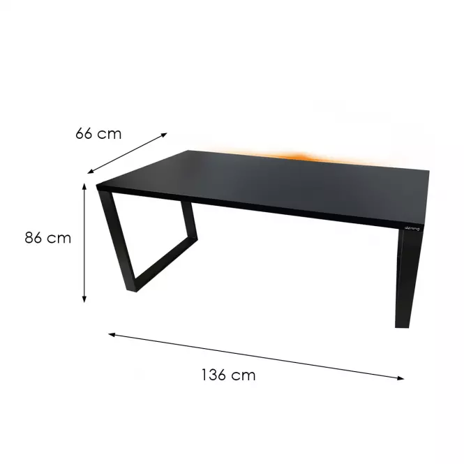 Biurko Gamingowe Top Loft Czarne 136x66x2.8 Model 1