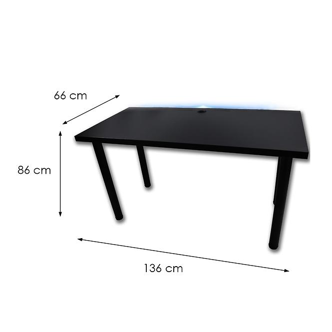 Biurko Gamingowe Low Loft Czarne 136x66x2.8 Model 2