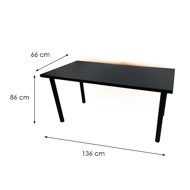 Biurko Gamingowe Low Loft Czarne 136x66x2.8 Model 1