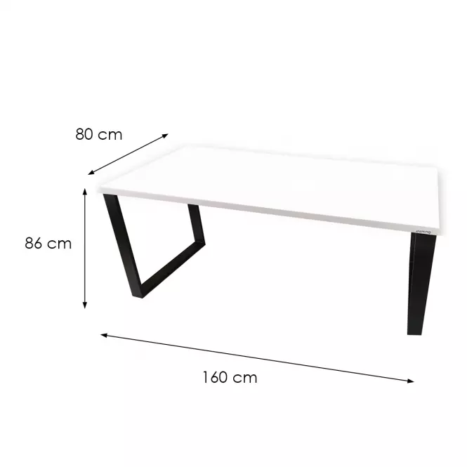 Biurko Gamingowe Top Loft Białe 160x80x3.6 Model 0