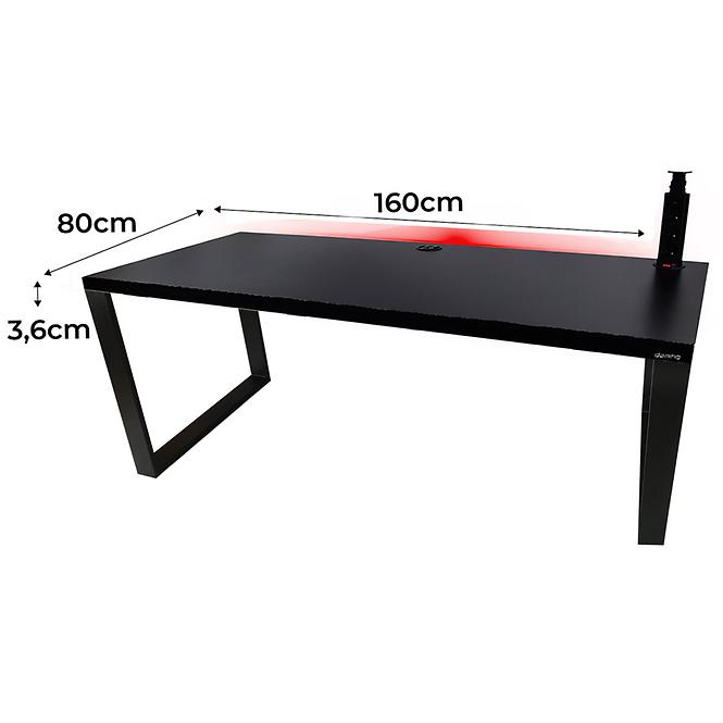 Biurko Gamingowe Low Loft Czarne 160x80x3.6 Model 3