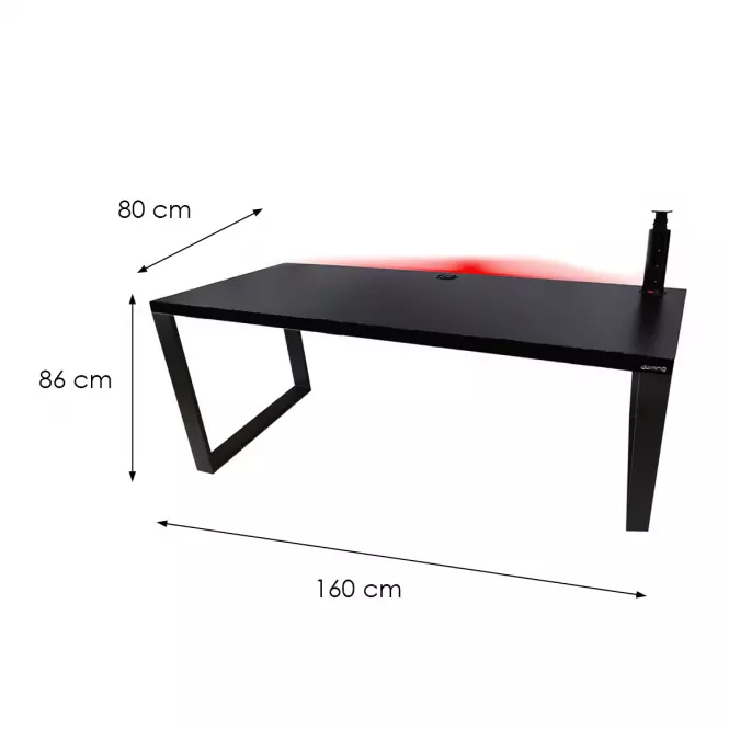 Biurko Gamingowe Low Loft Czarne 160x80x3.6 Model 3