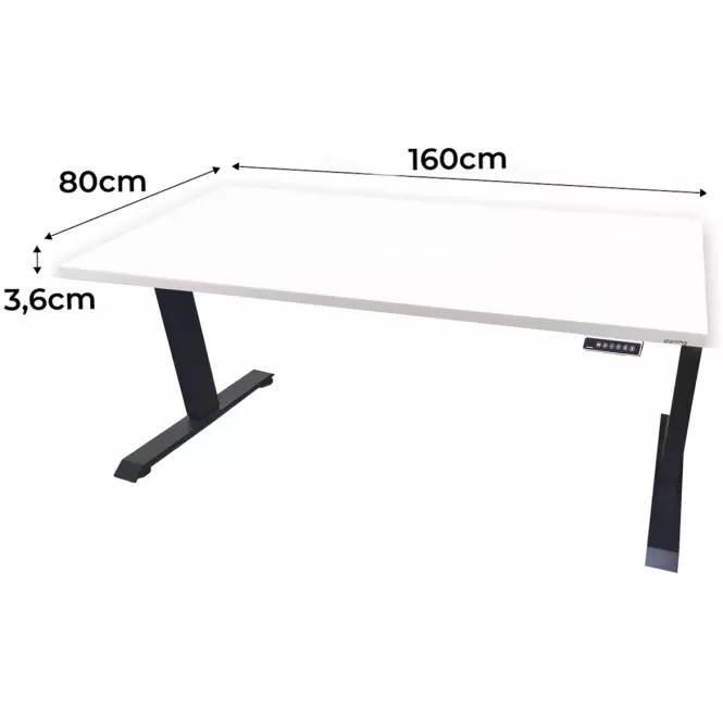 Biurko Gamingowe Top Elektr. Białe 160x80x3.6 Model 0,2