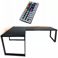 Biurko Gamingowe Narożne Loft Low Czarne 180x120x2.8 Model 1