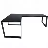 Biurko Gamingowe Narożne Loft Low Czarne 202x136x1.8 Model 0
