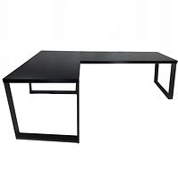 Biurko Gamingowe Narożne Loft Low Czarne 202x136x1.8 Model 0