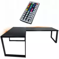 Biurko Gamingowe Narożne Loft Low Czarne 202x136x2.8 Model 1