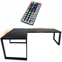 Biurko Gamingowe Narożne Loft Low Czarne 202x136x2.8 Model 1