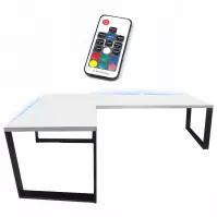 Biurko Gamingowe Narożne Loft Top Białe 202x136x2.8 Model 1