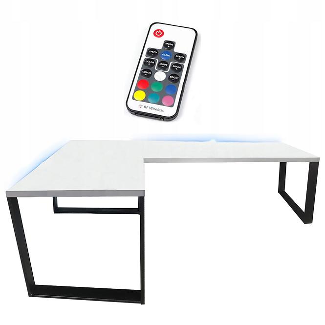 Biurko Gamingowe Narożne Loft Top Białe 202x136x2.8 Model 1