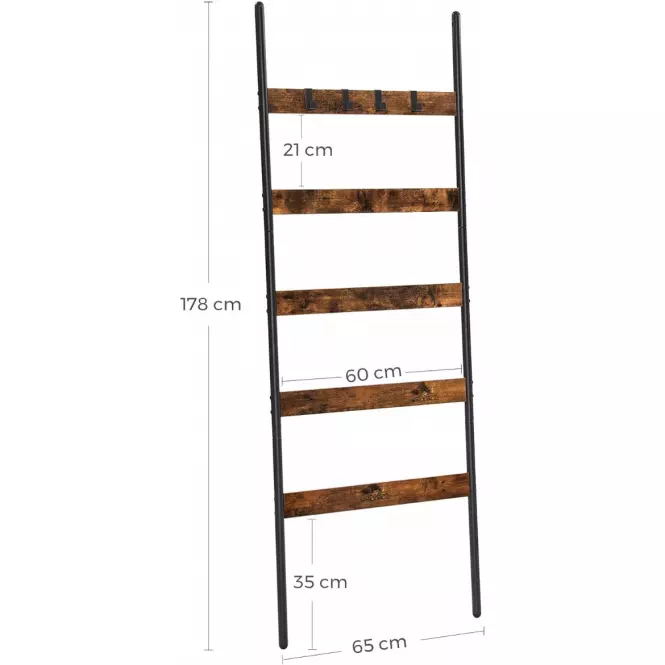 Drabinka Rustic 2 brązowy/czarny 60x176,2