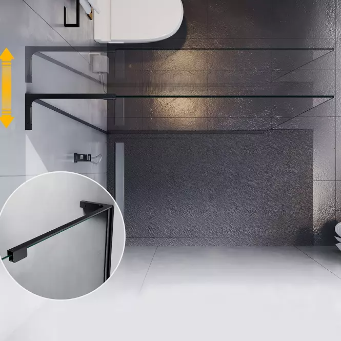 Ścianka Walk-In Pik 120x195 black