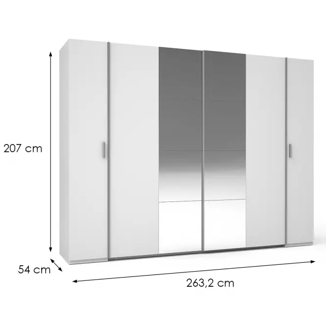 Szafa Store 2D+2D III20-B biała/lustro