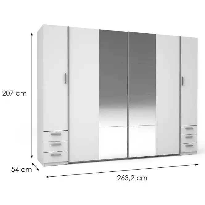 Szafa Store 2D+2D III21-B biała/lustro
