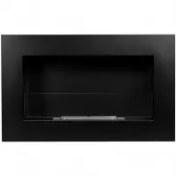Biokominek 650x400 Box czarny mat z szkłem