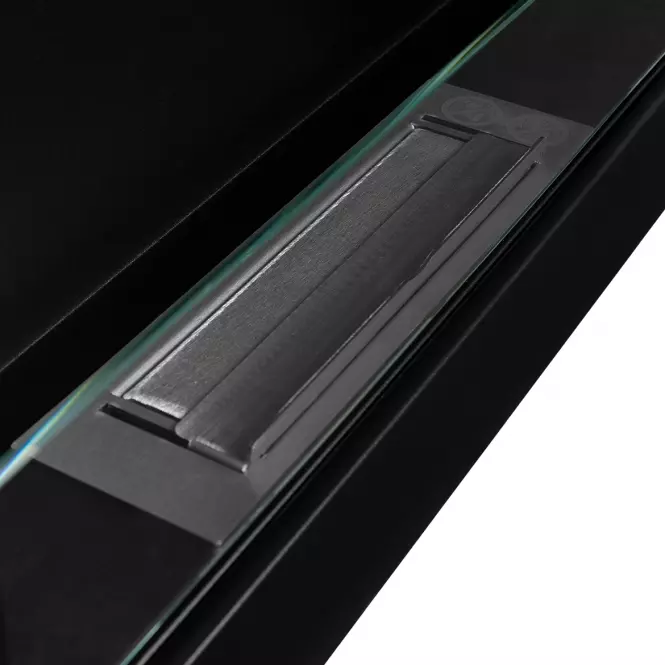 Biokominek 650x400 Box czarny mat z szkłem
