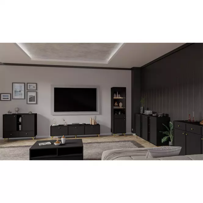 Komoda Tokyo 1  3D czarny grafit 823