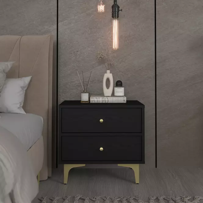 Stolik Nocny Tokyo 1 2S czarny grafit 801