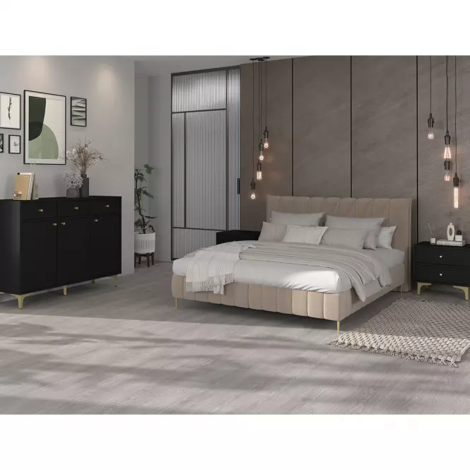 Stolik Nocny Tokyo 1 2S czarny grafit 801