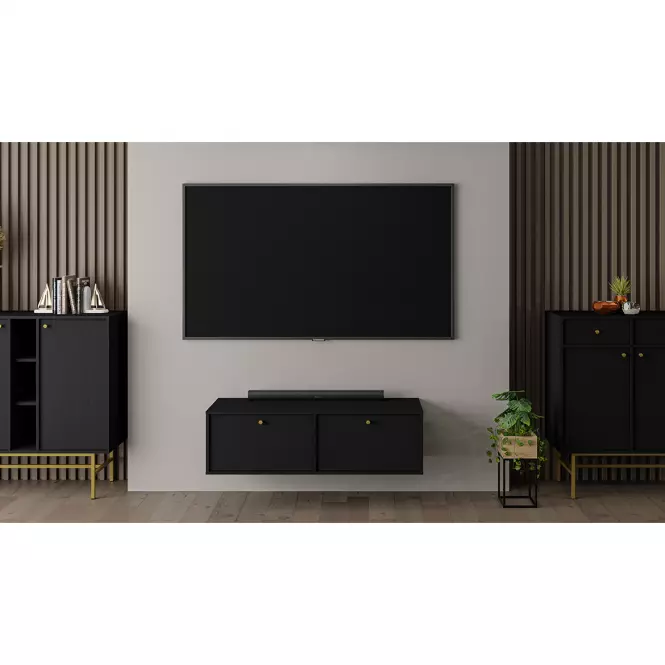 Szafka RTV Tokyo 4 2K czarny grafit 302