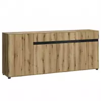 Komoda Camino 4D3S CMNK 03 dąb evoke+dąb evoke+ob.čierna