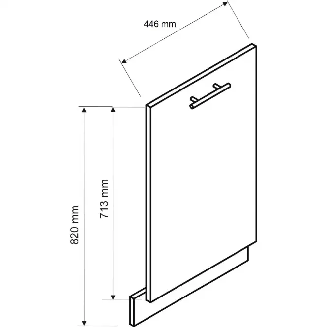 Front Zmywarki Anika FZ 45 PZ grafit/grafit