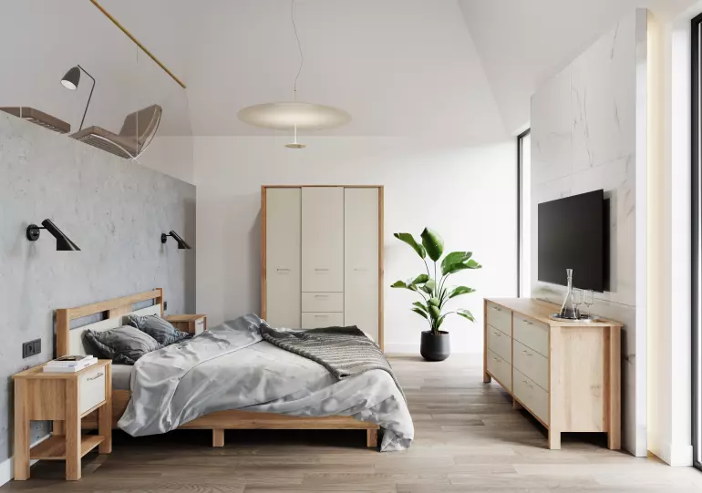Łóżko Indygo L90 dąb wotan-beige
