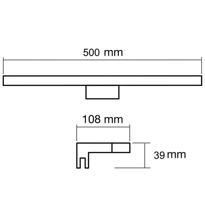 Kinkiet Q-301B LED BLACK 8W 50CM K1