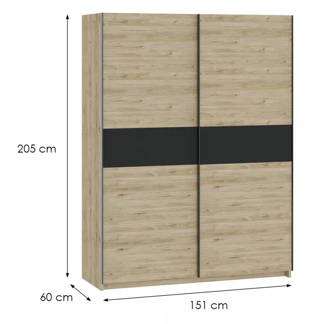 Szafa Berno 150 jackson hickory/antracyt