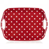 Taca Z Uchwytami Melamina Dots 36x25.5 Cm Czerwona 1253